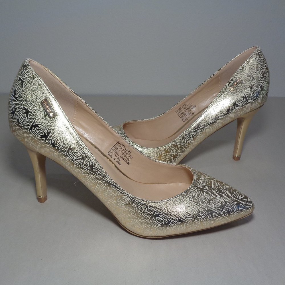 Bebe Size 8.5 M SAYDEE Gold Heels Pumps New Women's Shoes